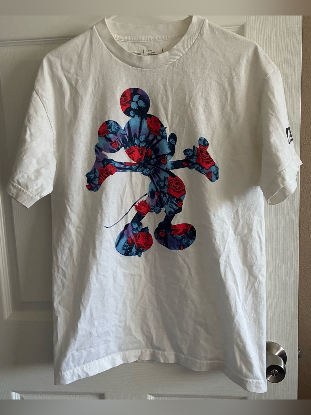 Disney x Neff Floral Mickey Mouse Silhouette Tee, Size Medium